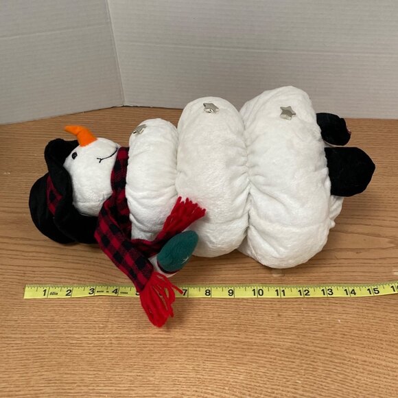 Vtg Animated Musical Up and Down Snowman Plush 15 Inch Frosty Song Story VIDEO - Picture 9 of 10